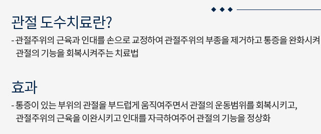 관절 도수치료 내용