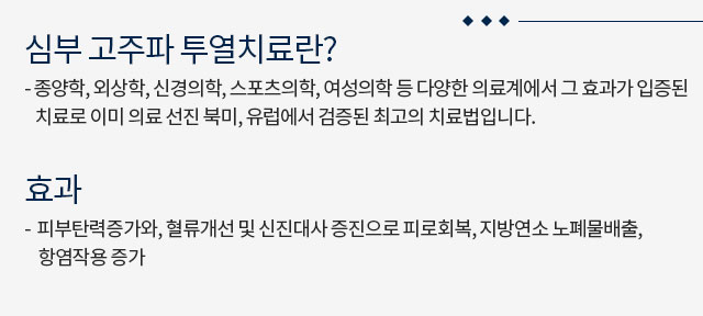 심부 고주파 투열치료 내용